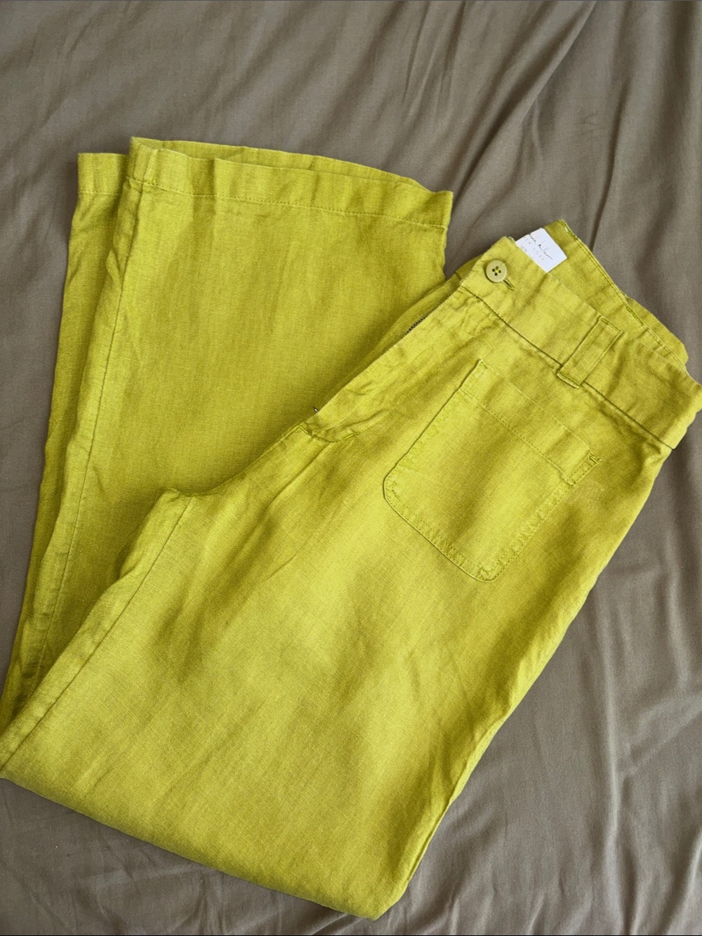 Nicole Miller Women’s Lightweight Green Linen Pants